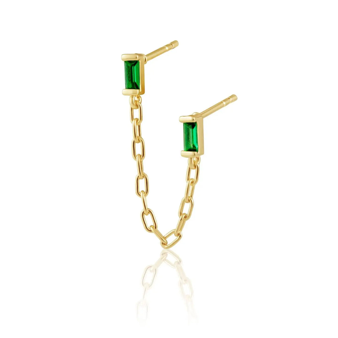 Malia Emerald Double Stud Earring