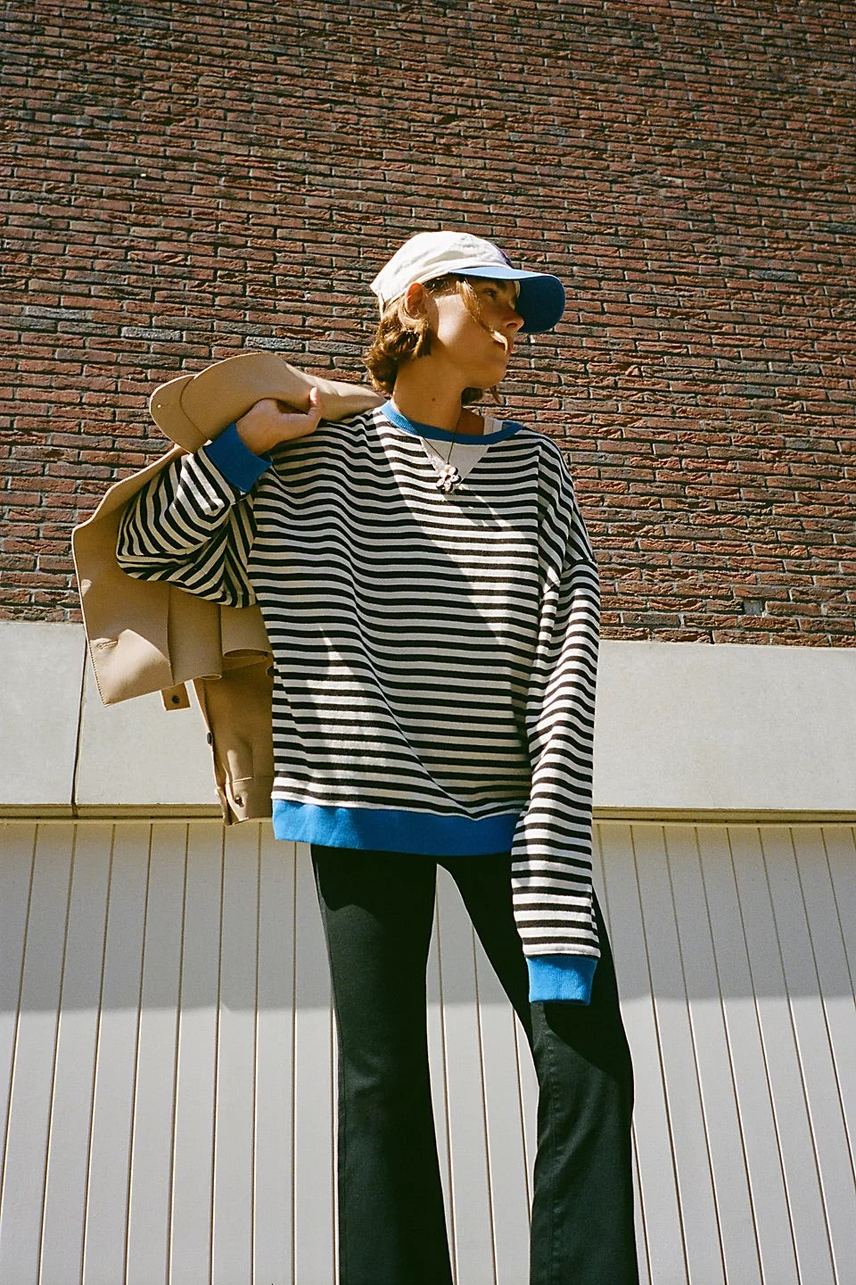 Classic Striped Oversized Crewneck