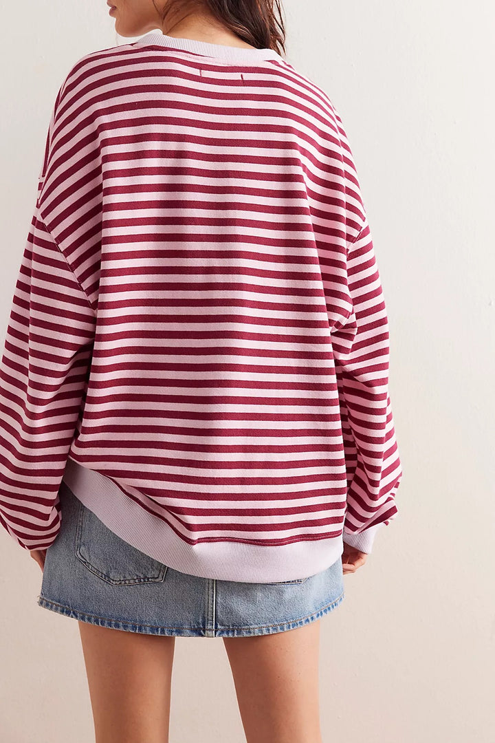 Classic Striped Oversized Crewneck