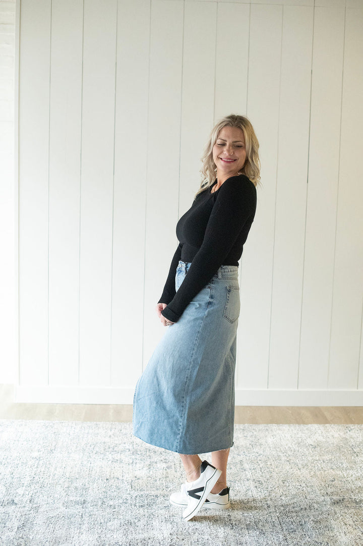 Peyton Denim Midi Skirt