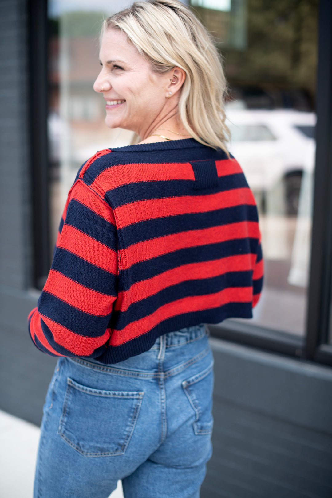 we the free into the blue pullover/red combo