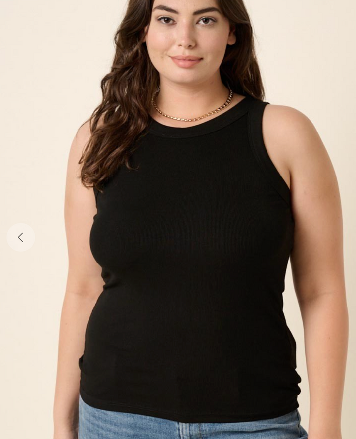 Curvy Rib Round Neck Tank