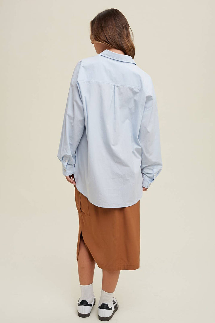 OVERSIZE BUTTON-UP SHIRT WITH POCKET
