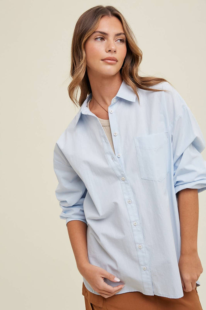 OVERSIZE BUTTON-UP SHIRT WITH POCKET